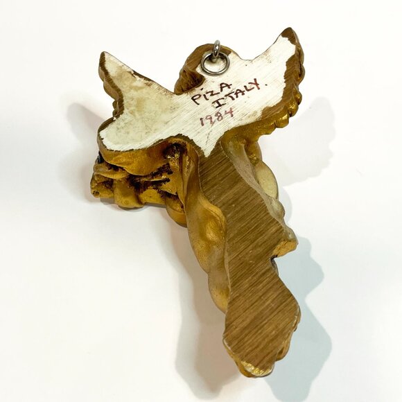Vintage Gold Gilt Cherub Angel Wall Hangings Set Of 2 Pisa Italy 3" x 5.5" - Picture 5 of 9